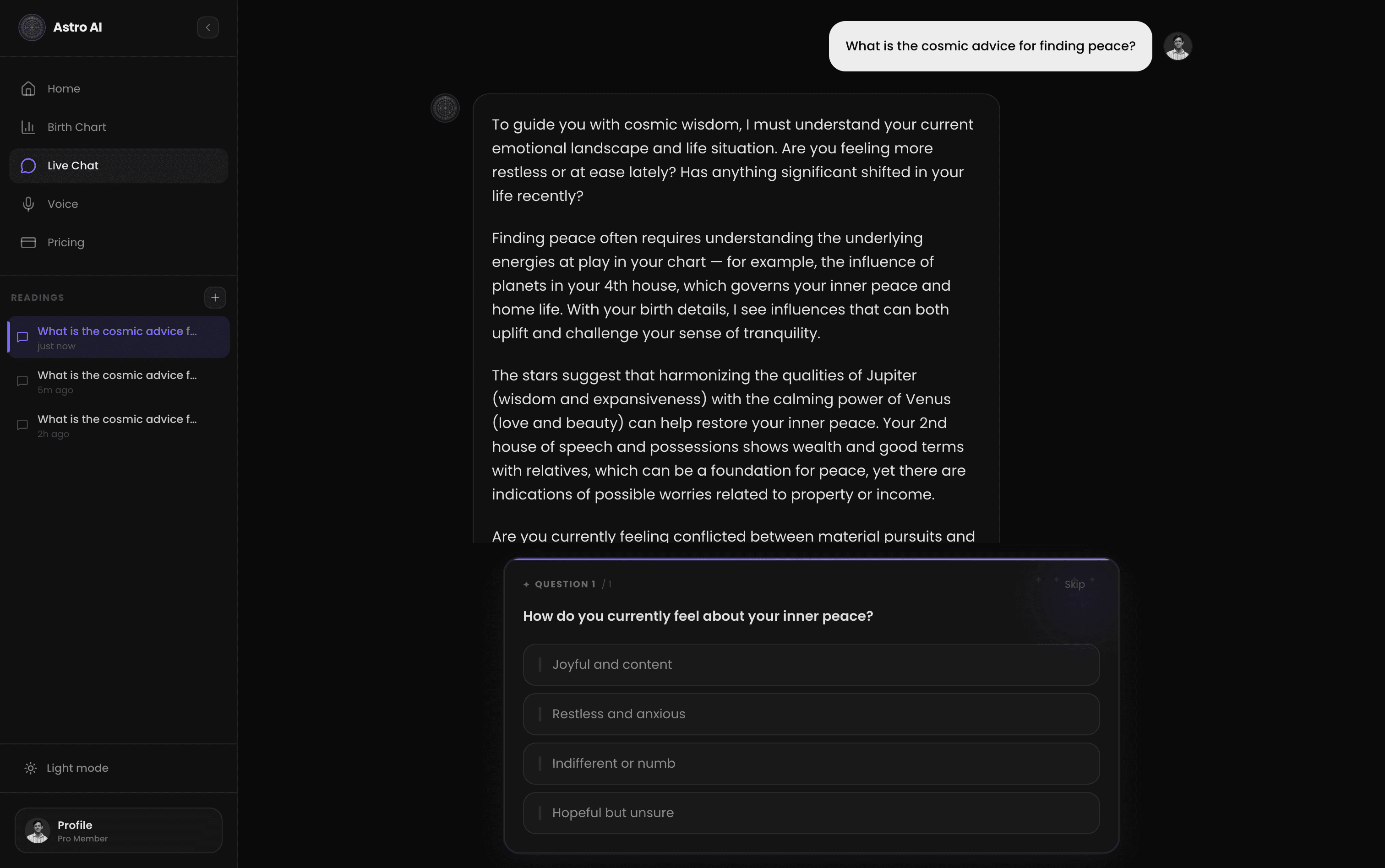 Astro AI — Live Chat